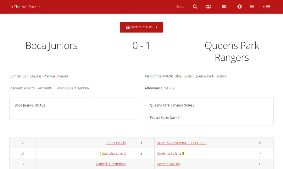 Match Result screenshot
